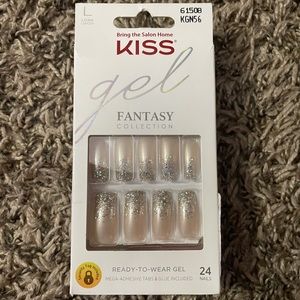 Kiss Gel Fantasy Long Silver Tip Glue-On Nails (24 Count)